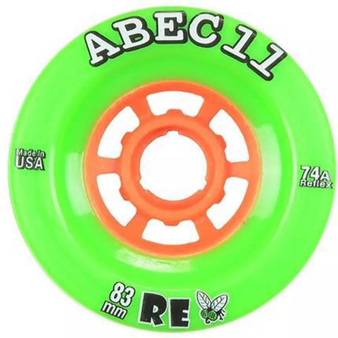 ABEC 11 Refly 83mm 74a Lime Skateboard Wheels 4 Pack