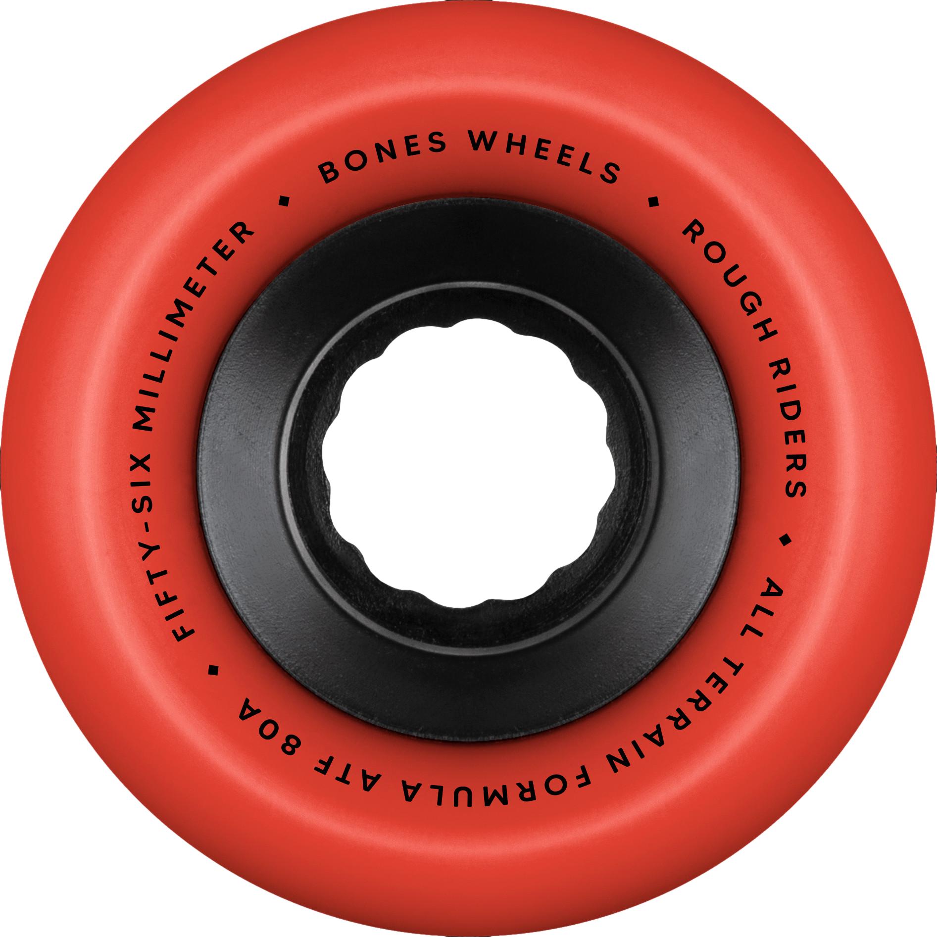 Bones Rough Riders Skulls Skateboard Wheels 56mm x 80A ATF Red