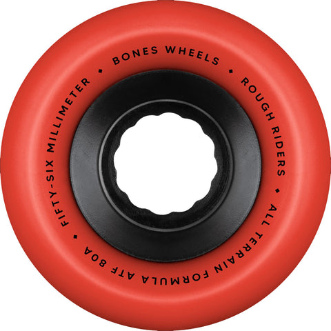 Bones Rough Riders Skulls Skateboard Wheels 56mm x 80A ATF Red