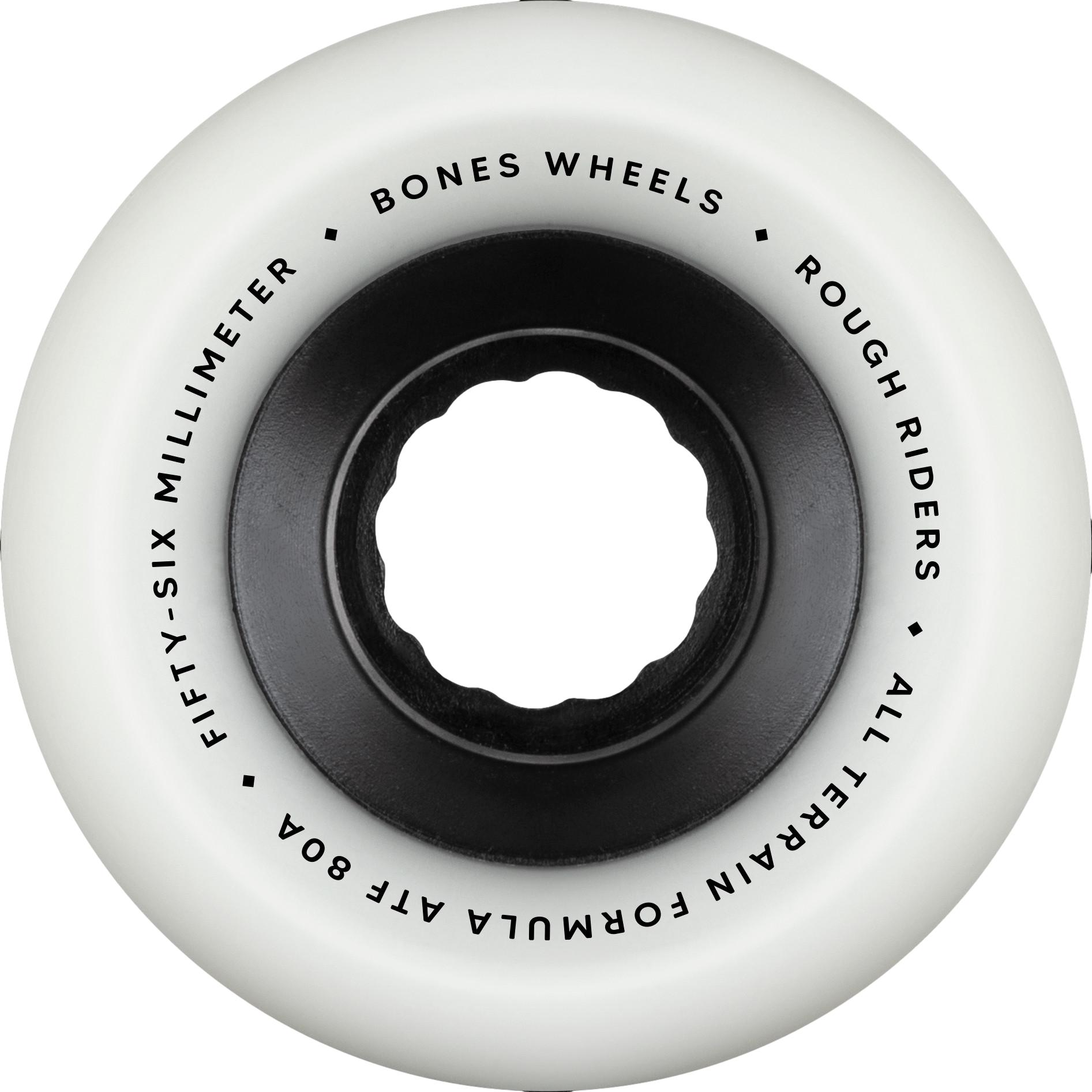 Bones Rough Riders Skulls Skateboard Wheels 56mm x 80A ATF White