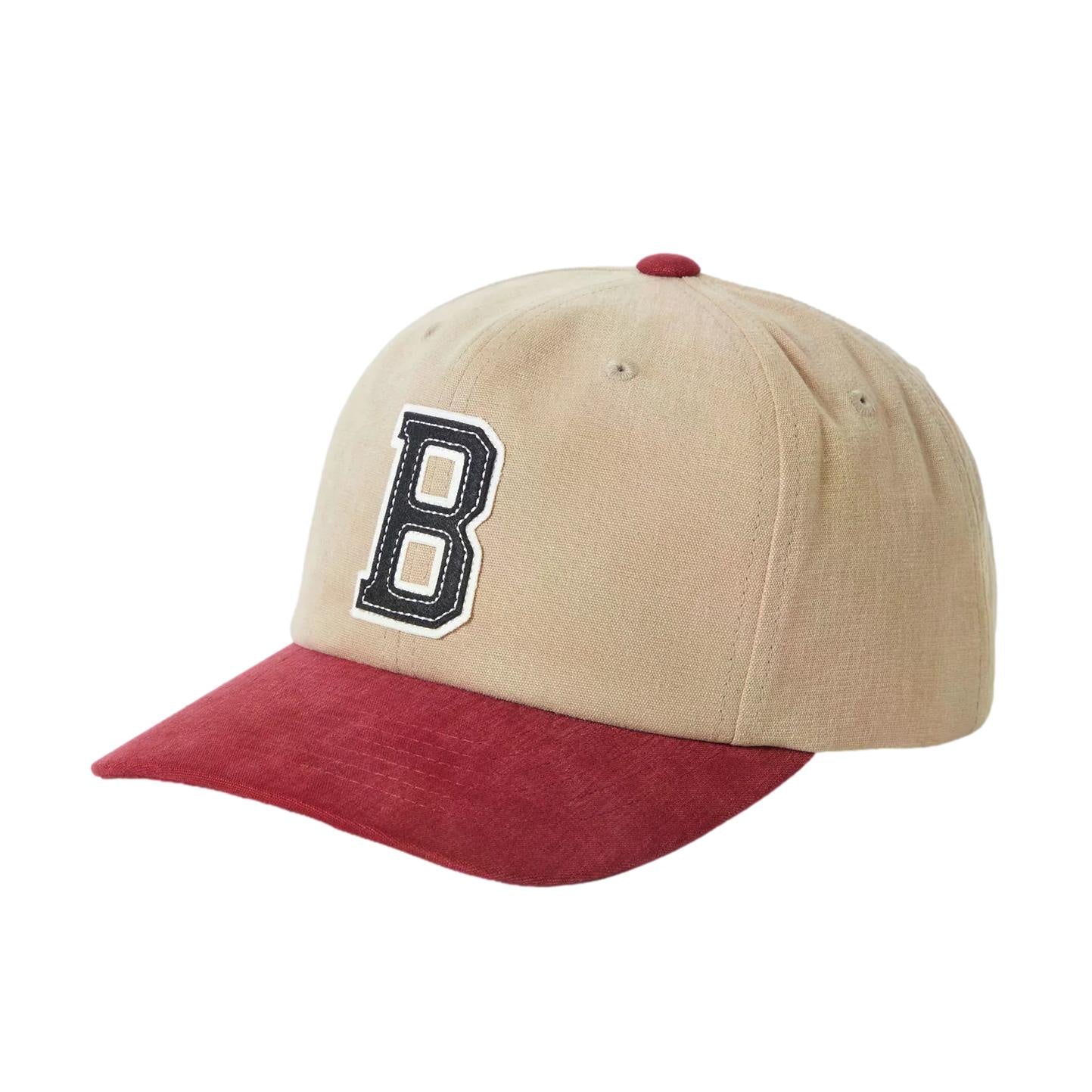 Brixton Big B Adjustable Cap Sand / Burgundy