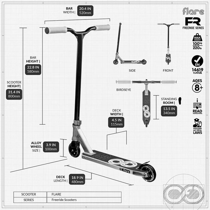 Infinity Flare Trick Scooter Black