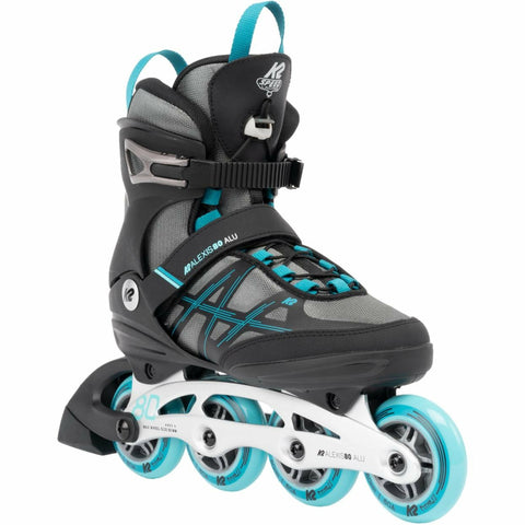K2 Alexis 80 ALU Women's Inline Skates Grey/Cyan