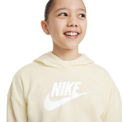 Nike Club French Terry Youth Crop Hoody Coconut Milk