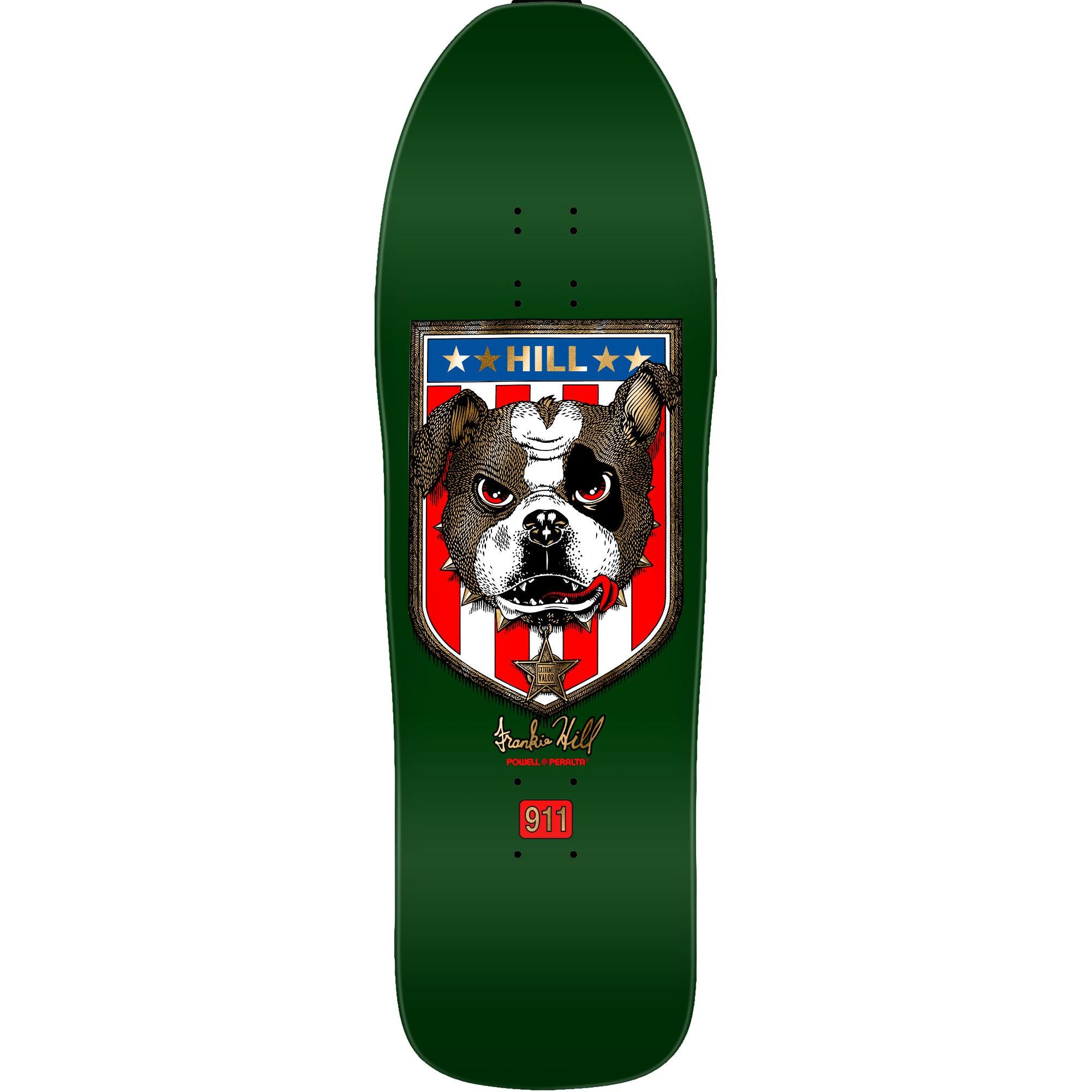 Powell Peralta Frankie Hill Skateboard Deck Green / Gold Foil - 10 x 31.5 Re-Issue