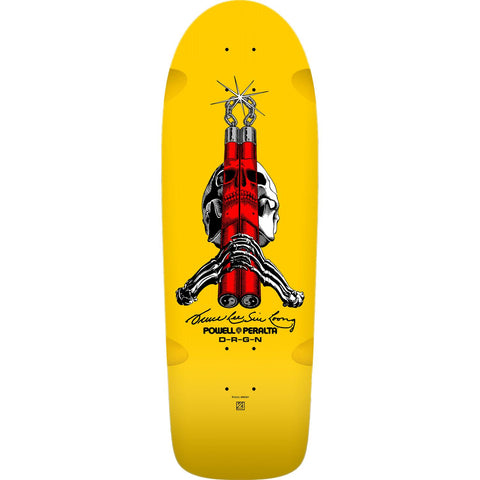 Powell Peralta Skull & Nunchucks Bruce Lee Collab Skateboard Deck Yellow - 10 x 30
