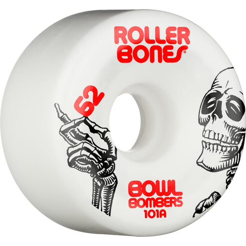Rollerbones Bowl Bombers Wheels 62mm 101A 8pk White