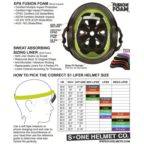 S-One Helmet Mega Lifer White Gloss/Black Checkers