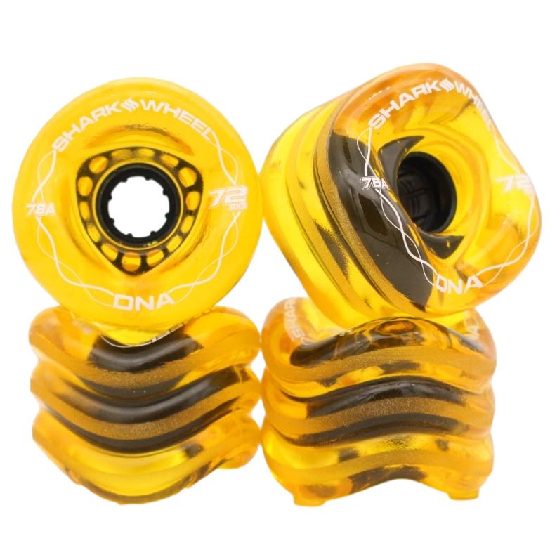 Shark Wheel 72MM / 78A DNA Transparent Amber Skateboard Cruiser Wheels