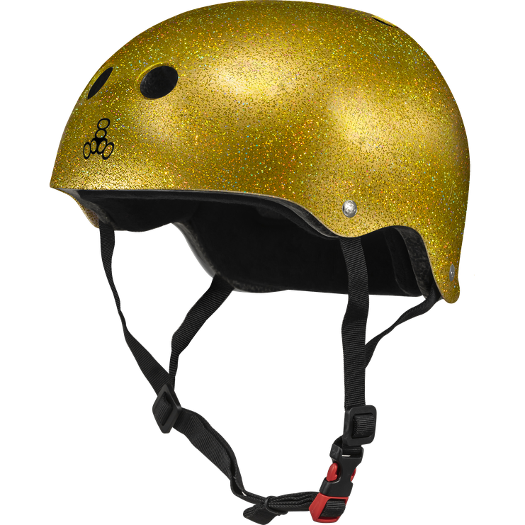 Triple 8 THE Certified Helmet SS Gold Glitter