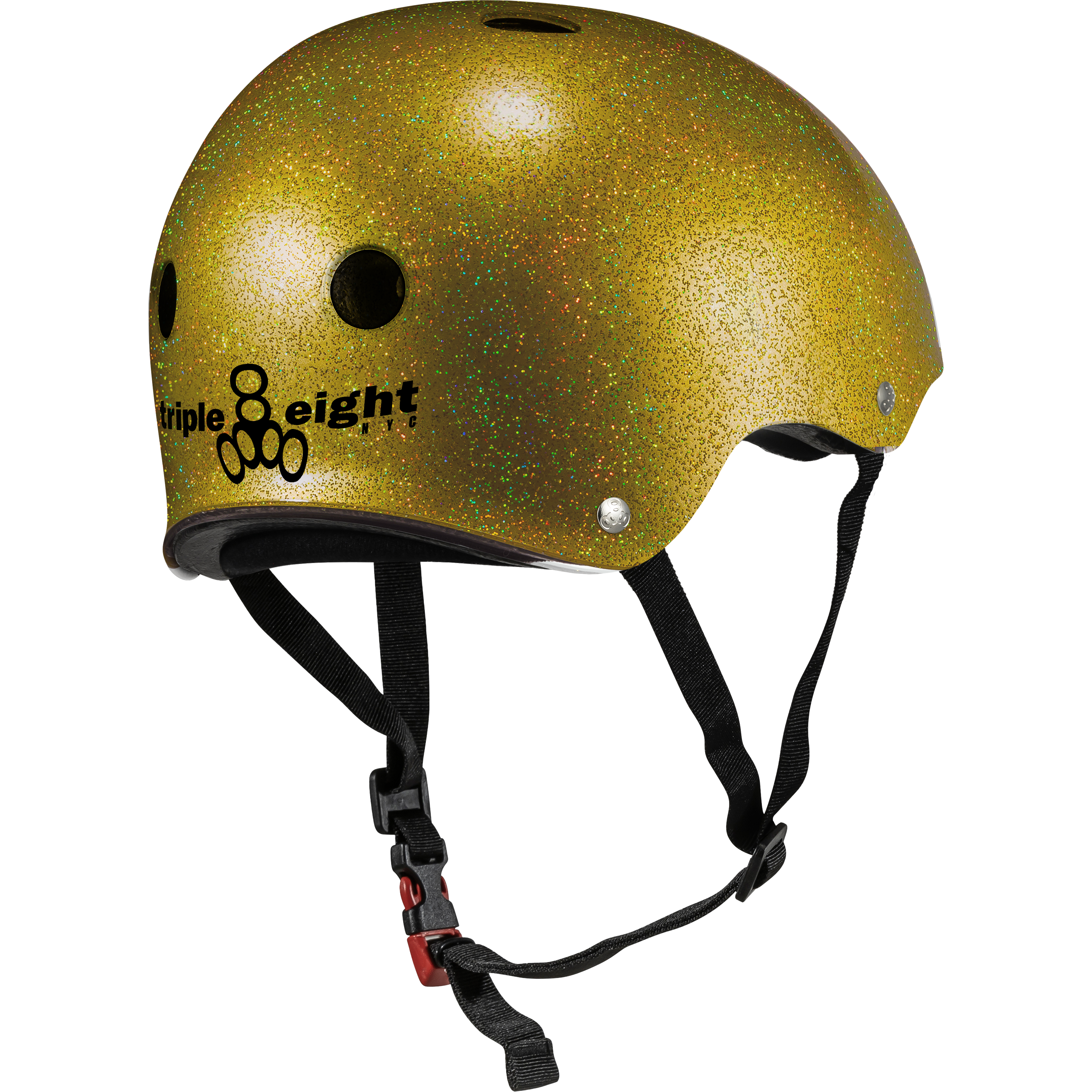 Triple 8 THE Certified Helmet SS Gold Glitter