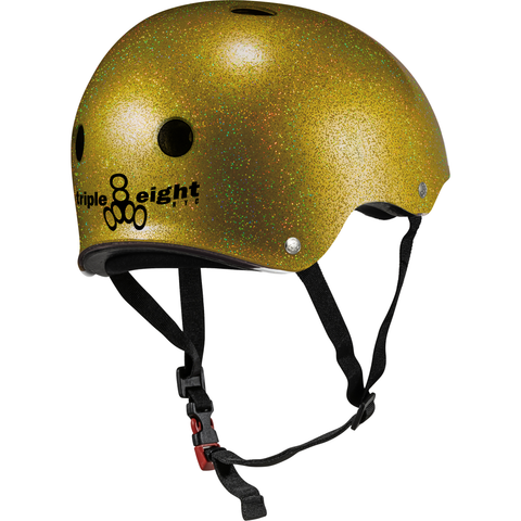 Triple 8 THE Certified Helmet SS Gold Glitter