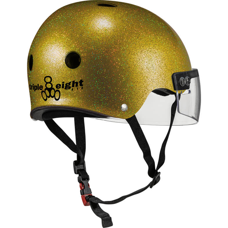 Triple 8 THE VISOR Certified Helmet SS Gold Glitter