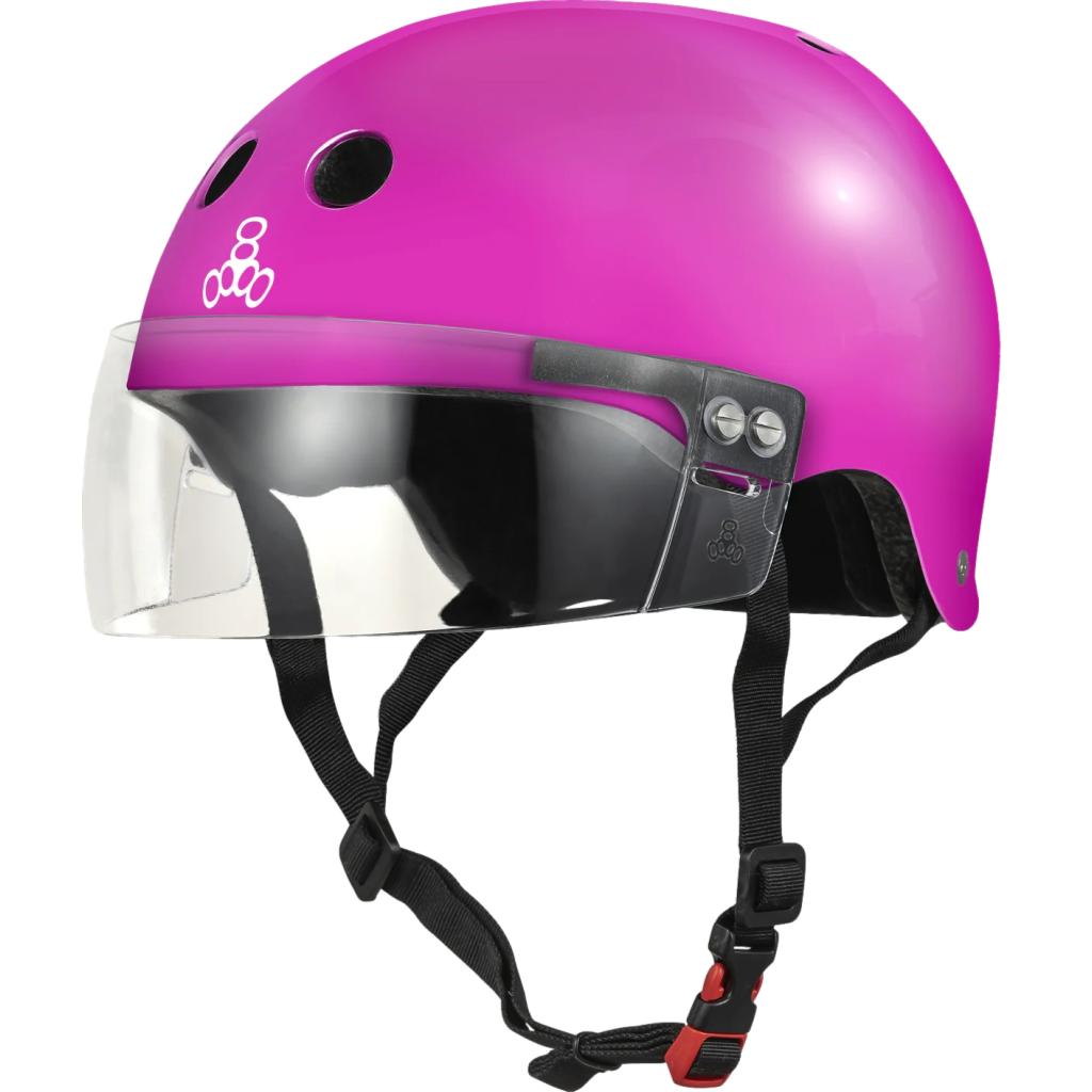Triple 8 THE VISOR Certified Helmet SS Pink Glossy