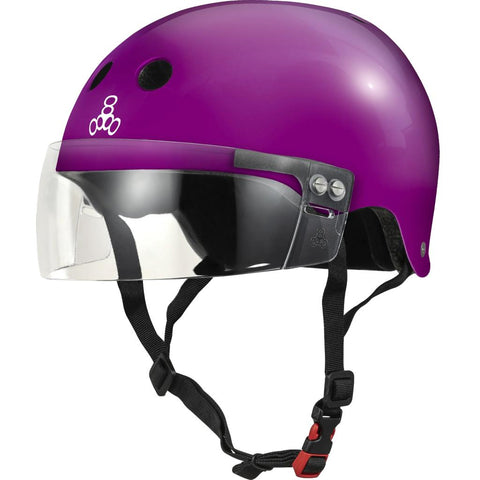 Triple 8 THE VISOR Certified Helmet SS Purple Gloss
