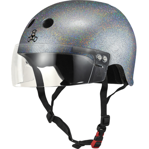 Triple 8 THE VISOR Certified Helmet SS Silver Glitter