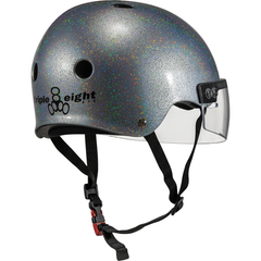 Triple 8 THE VISOR Certified Helmet SS Silver Glitter