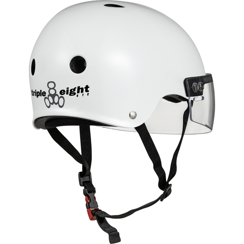 Triple 8 THE VISOR Certified Helmet SS White Glossy