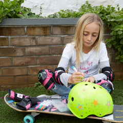Triple 8 Wipeout Dry Erase Youth Helmet White Rainbow