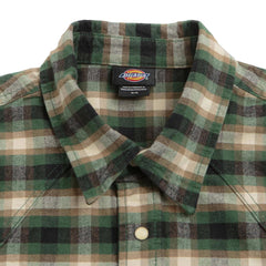 Dickies Flannel Button Up Shirt Pine Needle Green