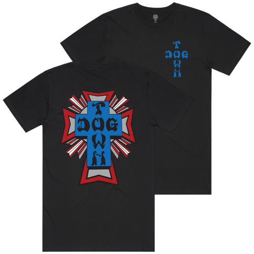 Dogtown Tee Blue/Grey/Red Logo Black