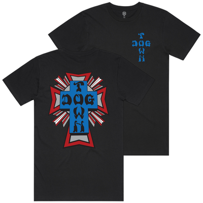 Dogtown Tee Blue/Grey/Red Logo Black