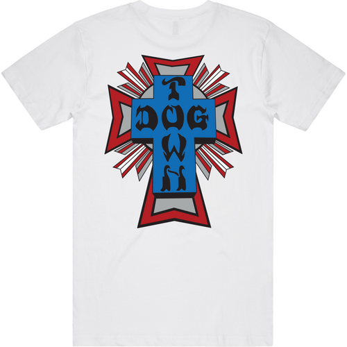 Dogtown Tee Blue/Grey/Red Logo White