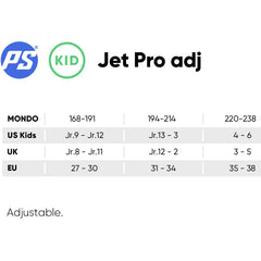 PS Jet Pro Black Adjustable Inline Skates