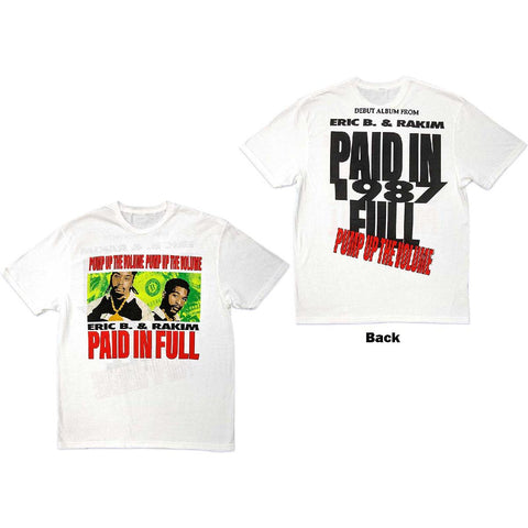 Eric B. & Rakim Unisex T-Shirt: Pump Up The Volume (Back Print) White