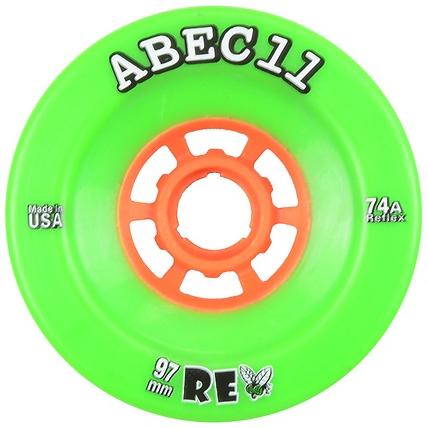 ABEC 11 Wheels Refly 97mm 74a Green Skateboard Wheels 4 Pack