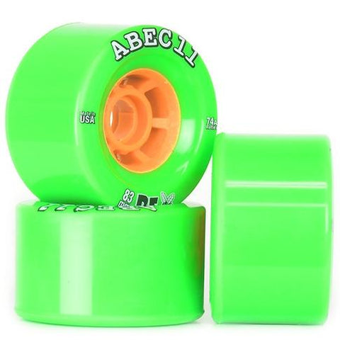 ABEC 11 Wheels Refly 83mm 74a Lime/ Black Skateboard Wheels 4 Pack