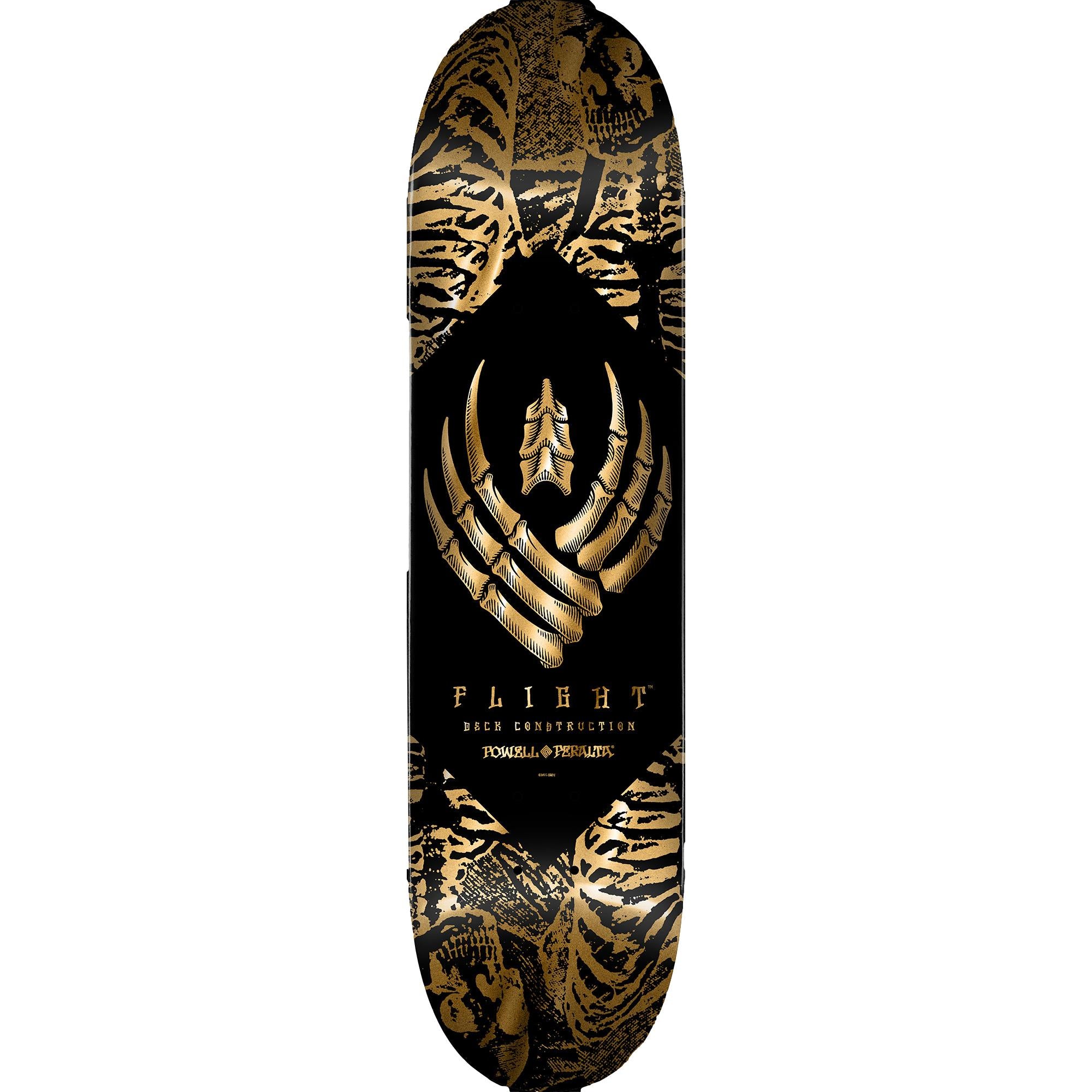 Powell Peralta Skeleton Gold Foil FLIGHT Skateboard Deck - 8.63" K26
