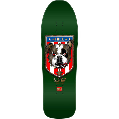 Powell Peralta Frankie Hill Bulldog Reissue Skateboard Deck Green / Gold Foil - 10 x 31.5