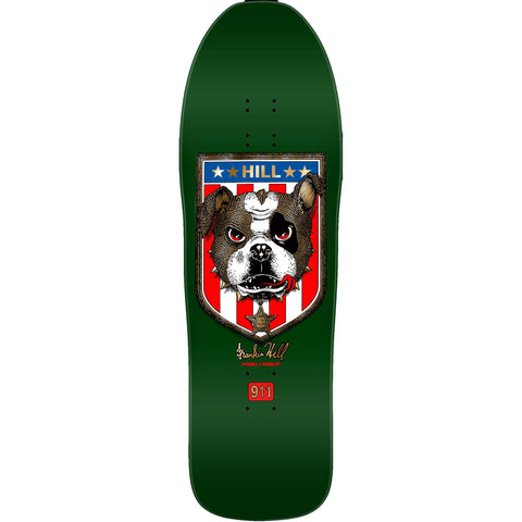 Powell Peralta Frankie Hill Bulldog Reissue Skateboard Deck Green / Gold Foil - 10 x 31.5