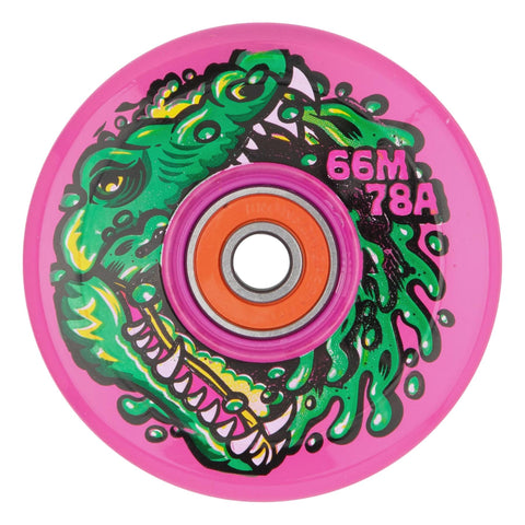 Santa Cruz Slime Balls Gator Lightups Pink 66mm x 78a - 4 Pack