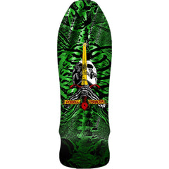 Powell Peralta Geegah Skull & Sword Reissue Skateboard Deck Green Foil - 9.75 x 30