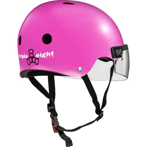 Triple 8 THE VISOR Certified Helmet SS Pink Glossy