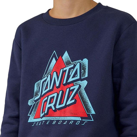 Santa Cruz Split Not a Dot Front Youth Crew Neck Sweater Navy
