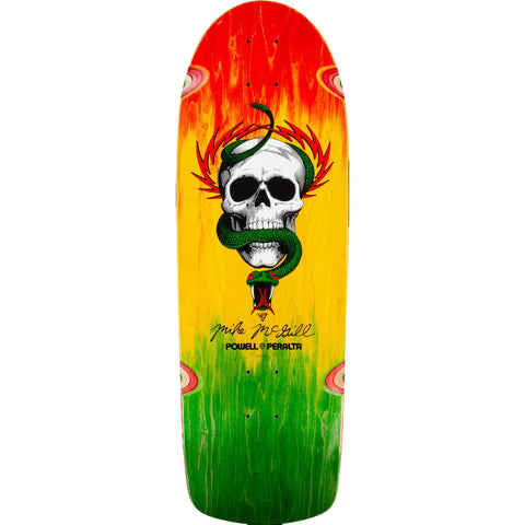 Powell Peralta Mike McGill Skull & Snake Skateboard Deck Rasta Fade - 10 x 30.125