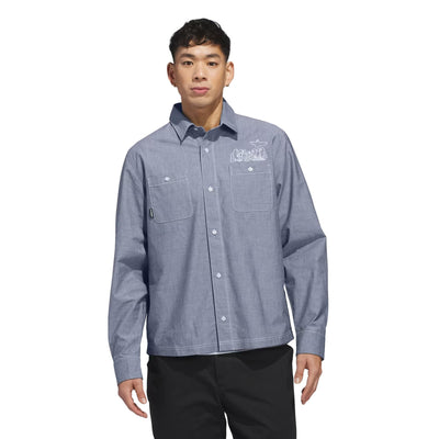 Adidas Gonz Longsleeve Button Up Aurora Ivy / White