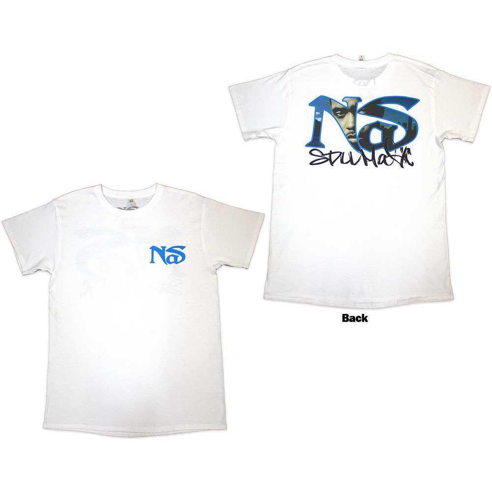 Nas Unisex T-Shirt: Still City Infill (Back Print) White