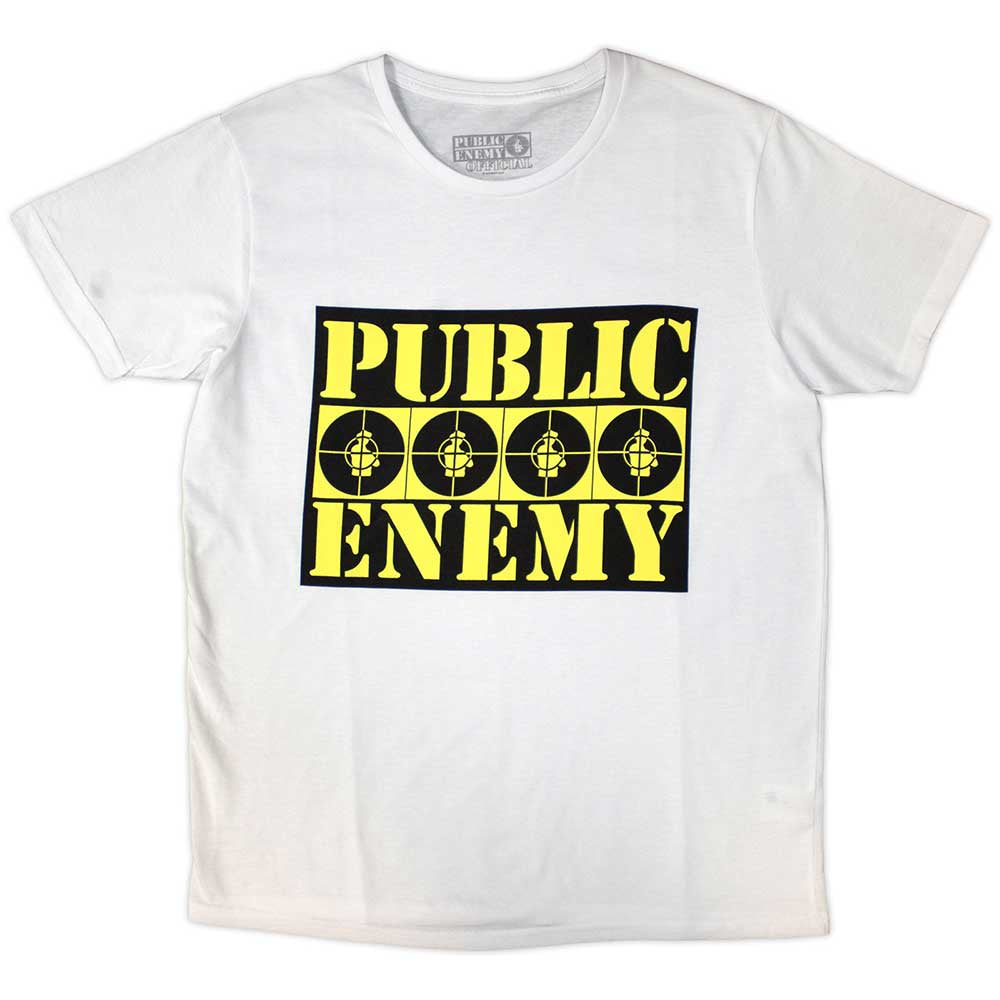 Public Enemy Unisex T-Shirt Four Logos White