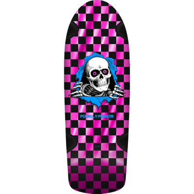 Powell Peralta OG Ripper Checker Reissue Skateboard Deck Pink Foil - 10 x 30