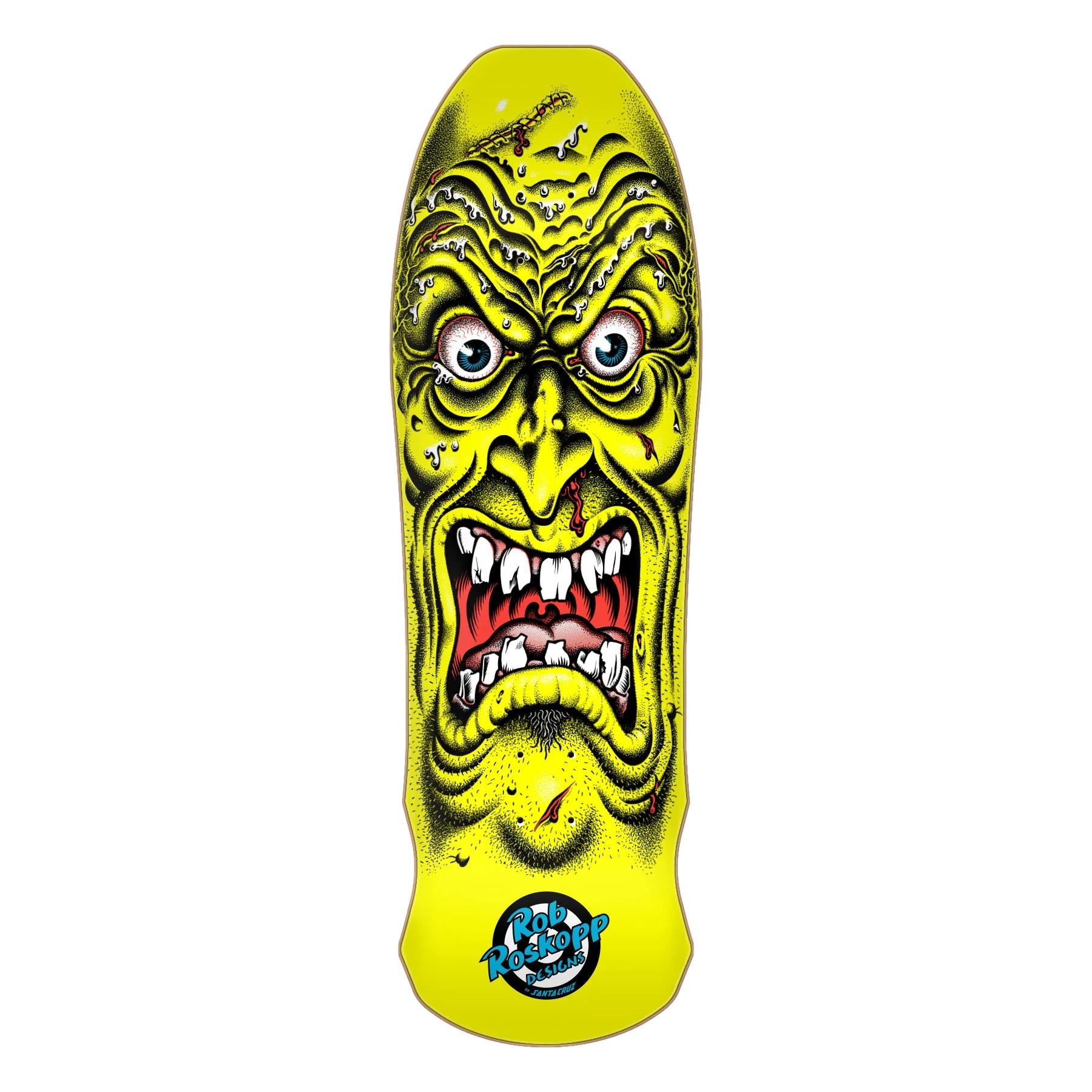 Santa Cruz Rob Roskopp Face Yellow Reissue Skateboard Deck 9.5"