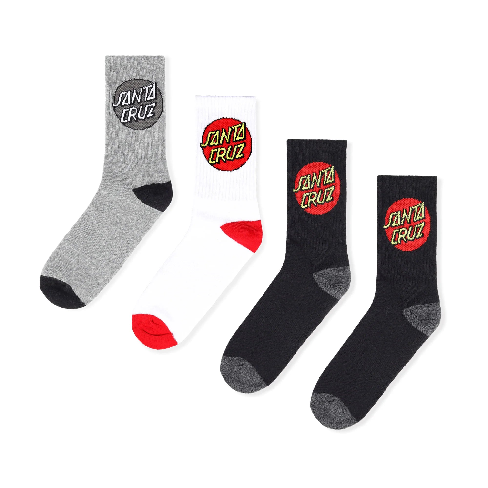 Santa Cruz Other Dot Youth Sock Assorted Black / White / Charcoal
