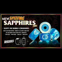 Spitfire Sapphire Skateboard Wheels Green 53mm / 90a