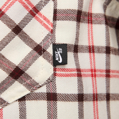 Nike SB Flannel Long Sleeve Button Up Shirt Bone / Brown / Red