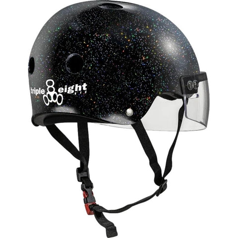 Triple 8 THE VISOR Certified Helmet SS Black Glitter