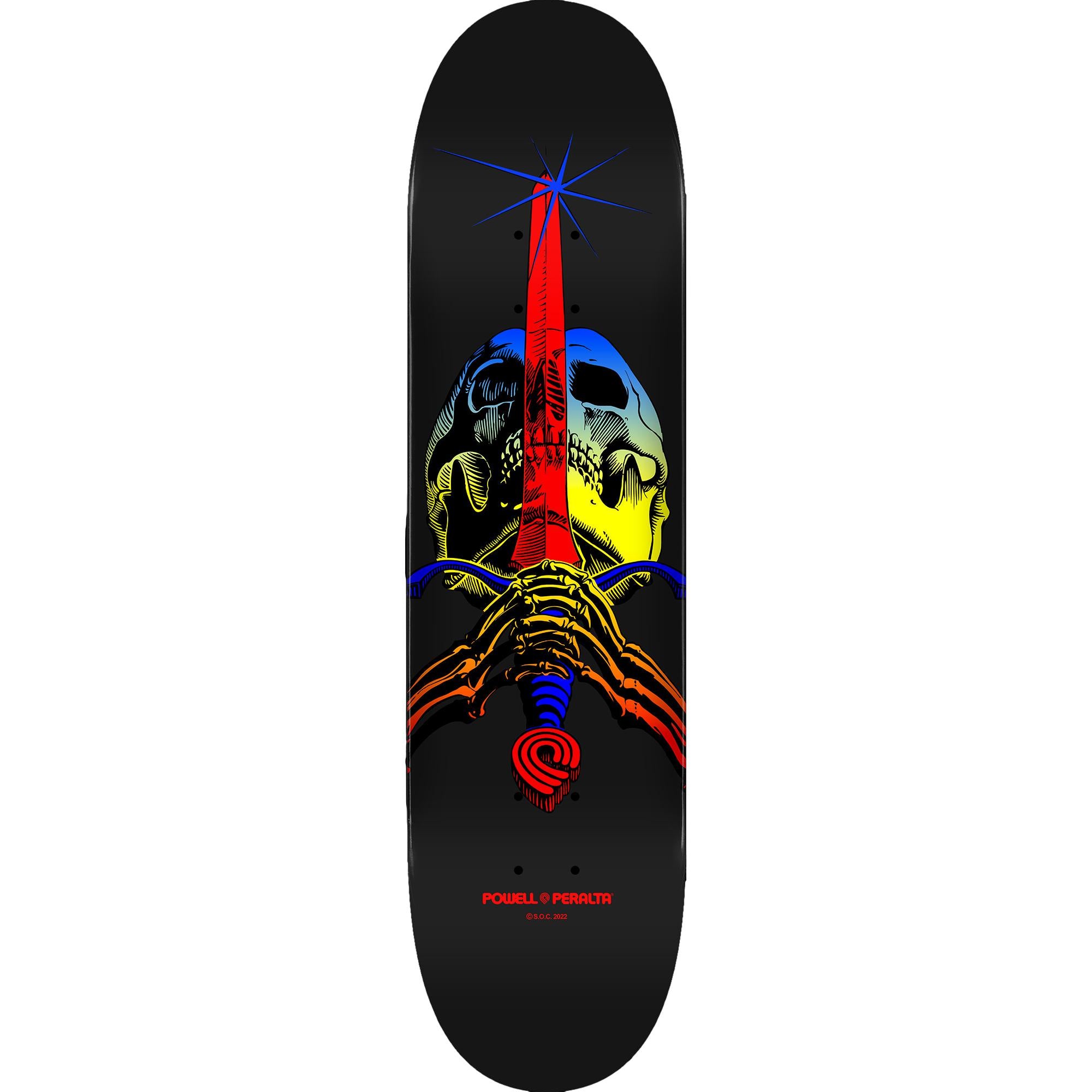 Powell Peralta Skull & Sword Skateboard Deck Yellow Fade - Shape 246 - 9 x 32.95