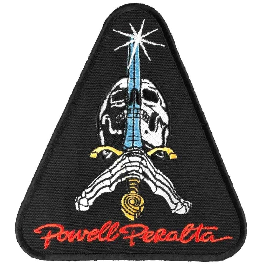 Powell Peralta Skull & Sword Black Iron-On Patch